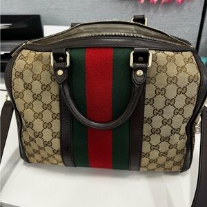 Gucci Vintage Web Boston Bag